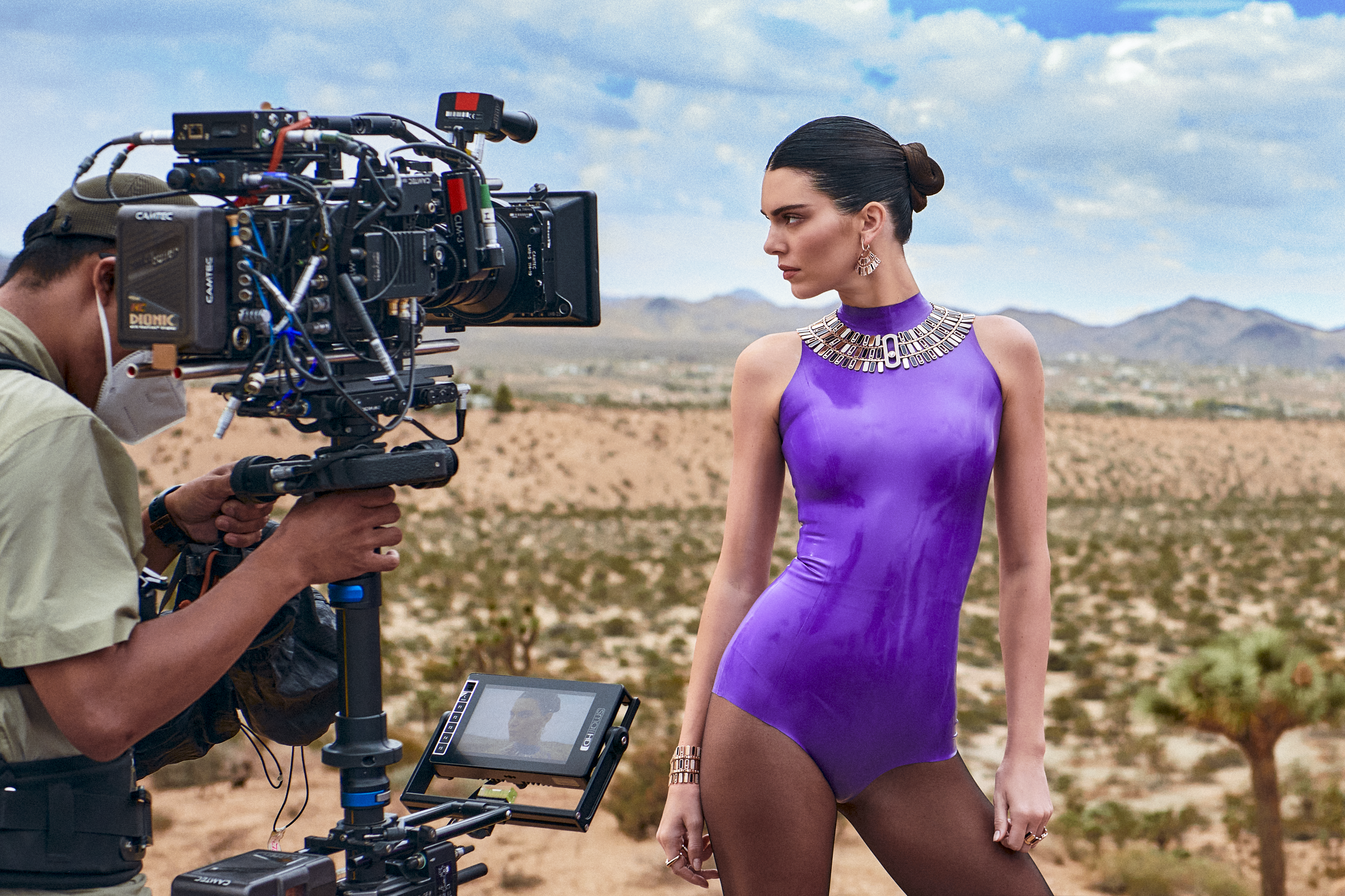 Kendall Jenner behind the scenes with Messika